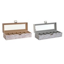 Uhrenbox DKD Home Decor Blau Hellrosa Kristall 33 x 11 x 9 cm (2 Stück)