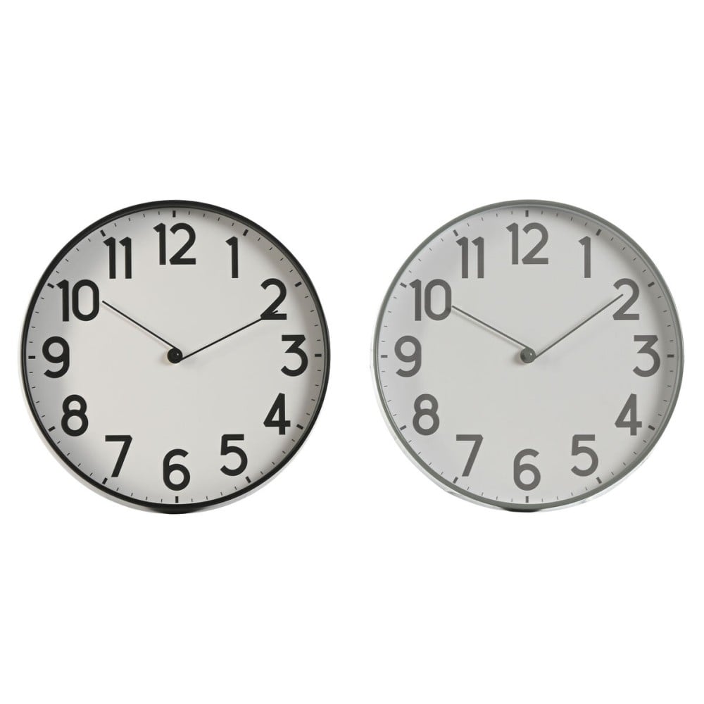 Wall Clock Home ESPRIT Black Grey PVC 30 x 4 x 30 cm (2 Units)