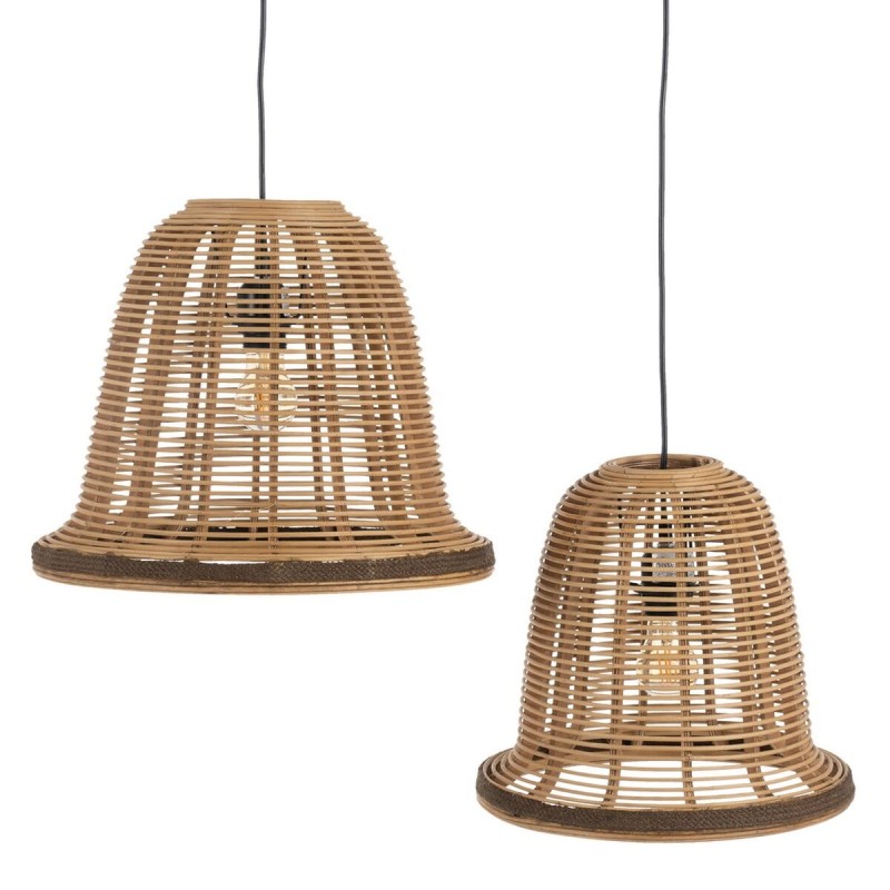 Suspension Naturel Bambou 220-240 V 41 x 41 x 33 cm (2 Unités)