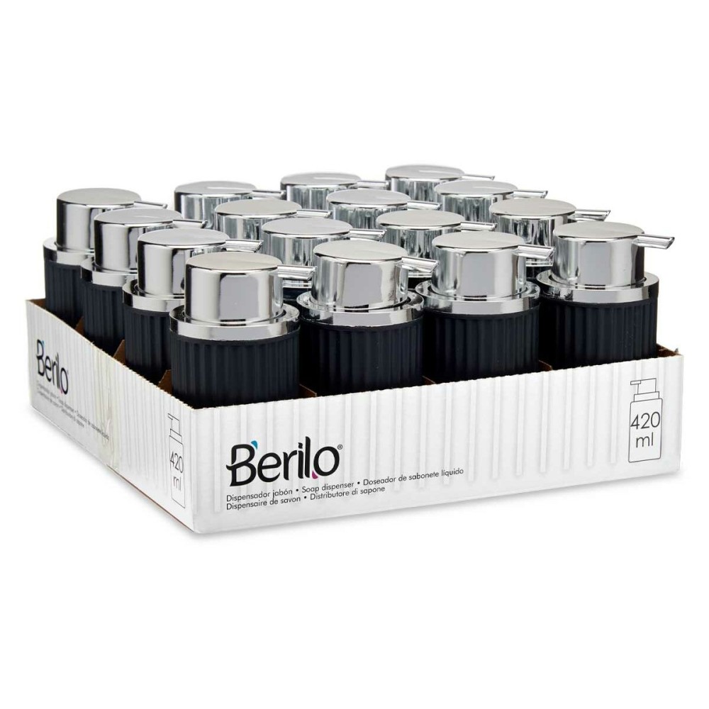 Soap Dispenser Berilo 3236-3 Anthracite Plastic 420 ml 7 x 14,5 x 8,5 cm (16 Units)