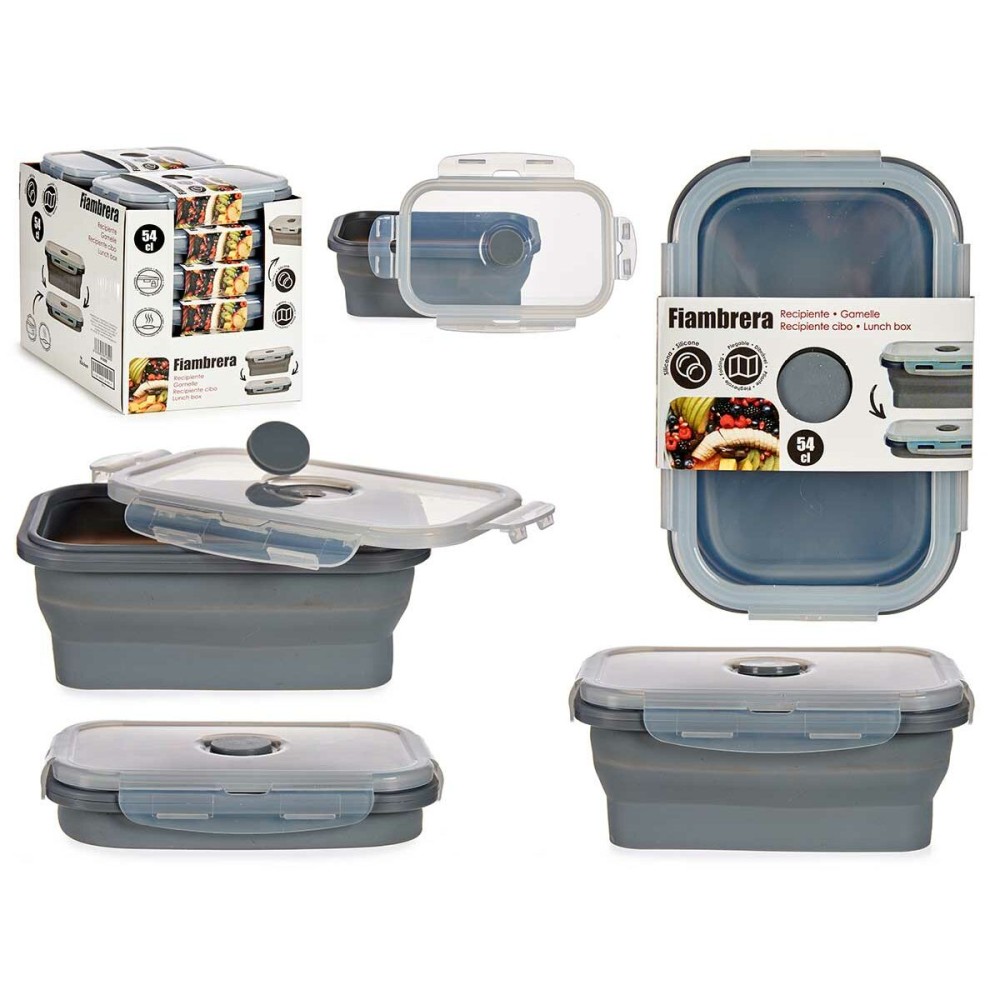 Boîte à lunch Kinvara CH19130-1 Gris Transparent ABS 540 ml (12 Unités)
