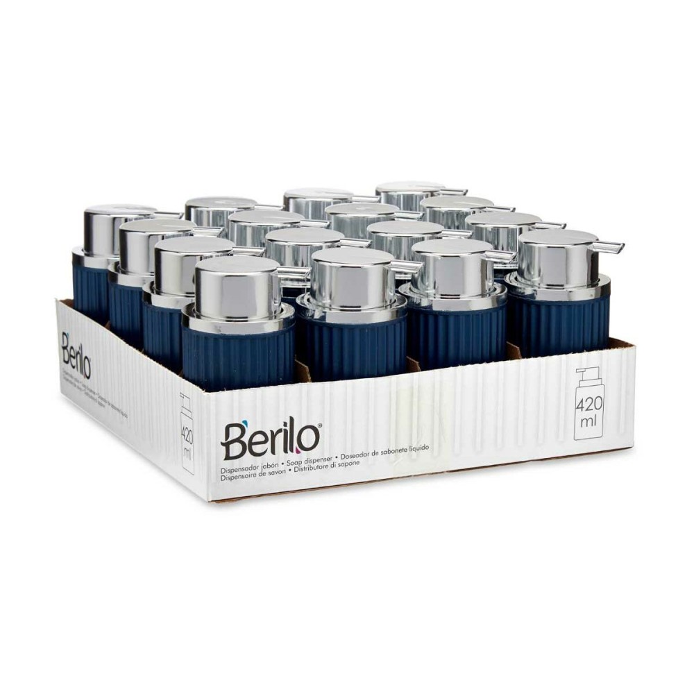 Distributeur de Savon Berilo 3236-5 Bleu Plastique 420 ml 7 x 14,5 x 8,5 cm (16 Unités)