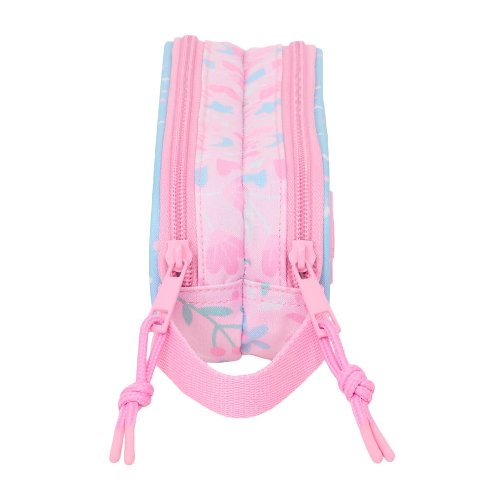 Zweifaches Mehrzweck-Etui BlackFit8 Smile Rosa Hellblau 21 x 8 x 6 cm