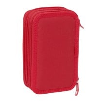 Dreifaches Federmäppchen Sevilla Fútbol Club Rot 12,5 x 19,5 x 5,5 cm 37 Stücke