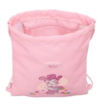 Rucksacktasche mit Bändern Minnie Mouse Baby Rosa 26 x 34 x 1 cm