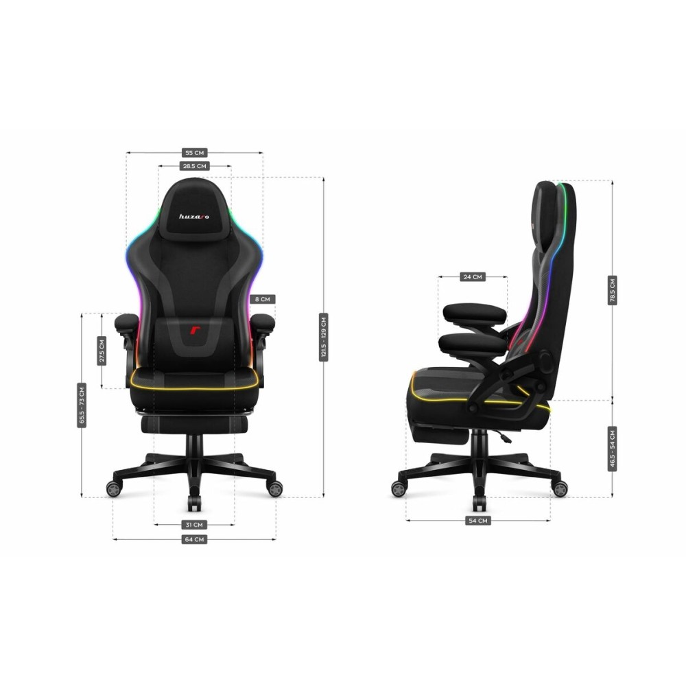 Chaise de jeu Huzaro HZ-FORCE 4.6 RGB BLACK MESH