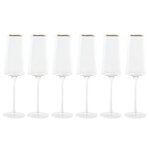 Set de Verres Home ESPRIT Transparent Doré Verre 400 ml (6 Unités)