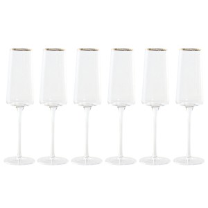 Set de Verres Home ESPRIT Transparent Doré Verre 400 ml (6 Unités)