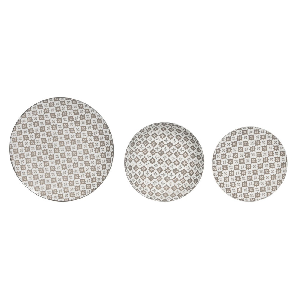 Geschirr Home ESPRIT Beige Porzellan Moderne 18 Stücke