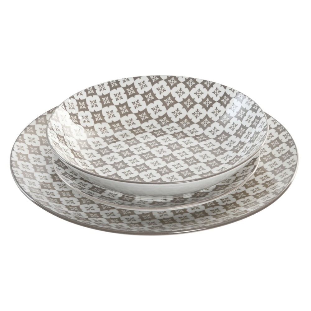 Tableware Home ESPRIT Beige Porcelain Modern 18 Pieces