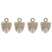 Napkin ring Home ESPRIT Natural Acacia Macrame 13 x 1 x 18 cm 4 Pieces