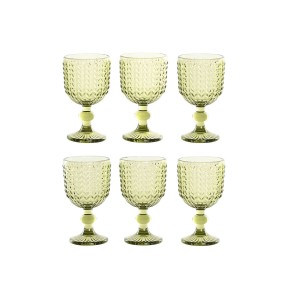 Set de Verres Home ESPRIT Vert Verre 260 ml (6 Unités)