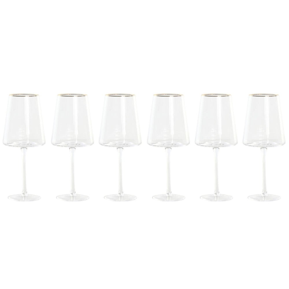 Gläsersatz Home ESPRIT Durchsichtig Gold Kristall 400 ml (6 Stück)