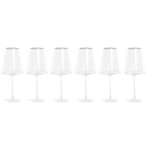 Set de Verres Home ESPRIT Transparent Doré Verre 400 ml (6 Unités)