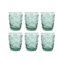 Set de Verres Home ESPRIT Turquoise Verre méditerranéen Avec relief 290 ml (6 Unités)