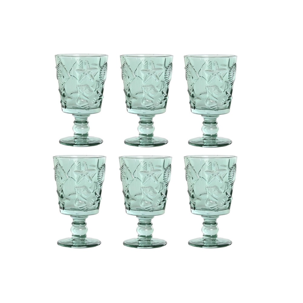 Set of cups Home ESPRIT Turquoise Crystal 345 ml (6 Units)