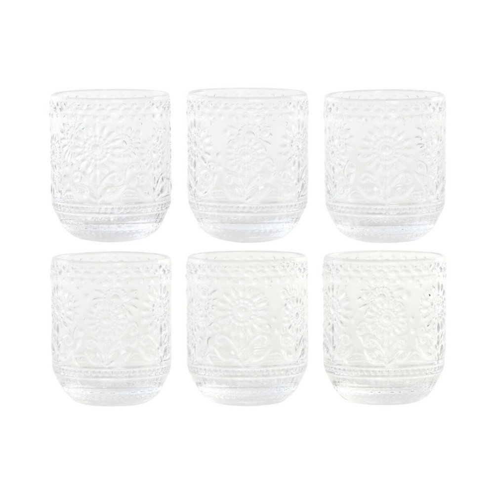 Set of glasses Home ESPRIT Transparent Crystal With relief 360 ml (6 Units)