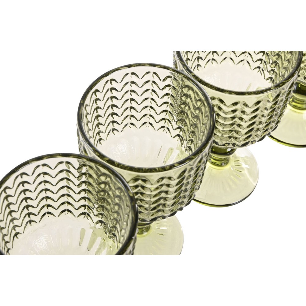 Set de Verres Home ESPRIT Vert Verre 380 ml (6 Unités)