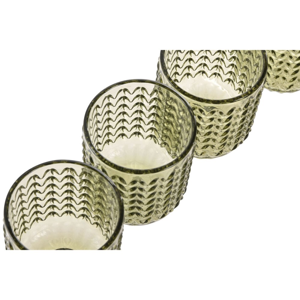 Gläserset Home ESPRIT grün Kristall Mit Relief 275 ml (6 Stück)