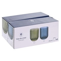 Set de Verres Home ESPRIT Vert Verre Avec relief 275 ml (6 Unités)