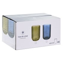 Gläserset Home ESPRIT Blau Kristall 420 ml (6 Stück)