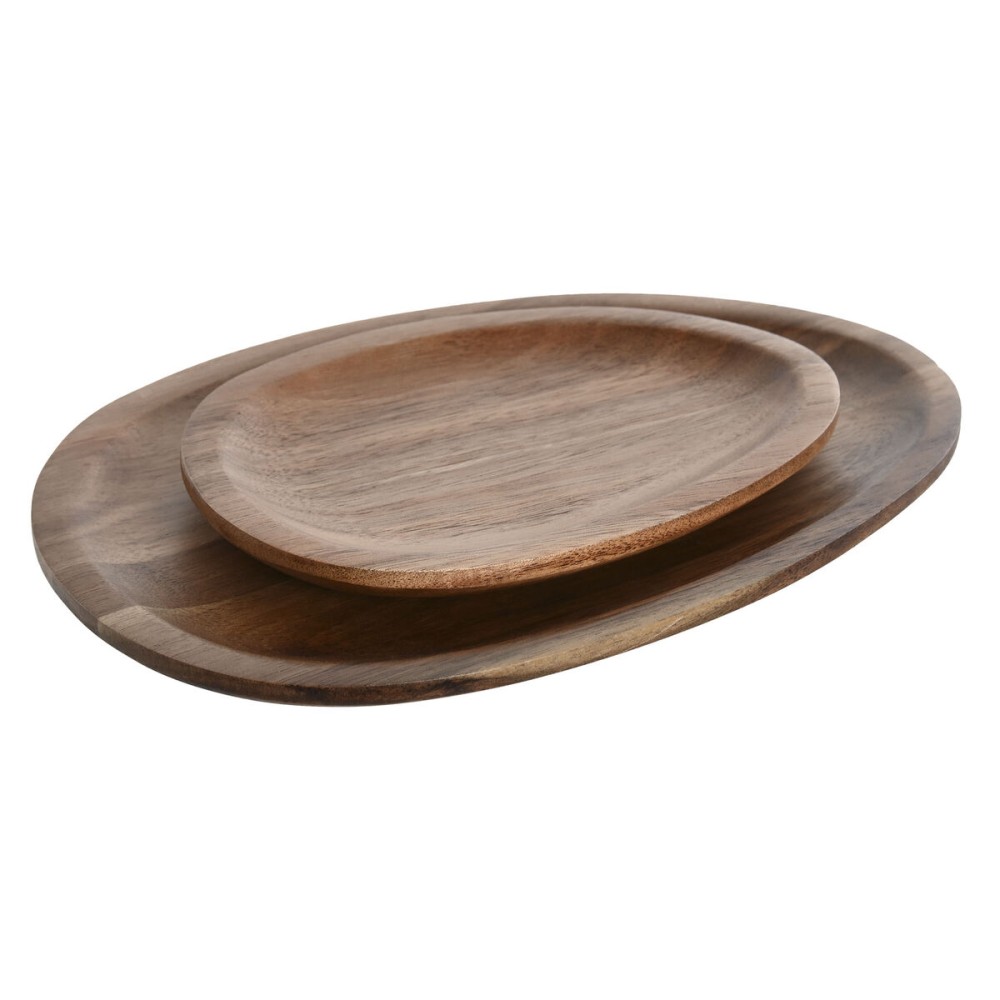 Geschirr-Set Home ESPRIT natürlich Akazienholz 26 x 18 x 1,6 cm
