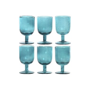 Gläsersatz Home ESPRIT türkis Kristall 300 ml (6 Stück)