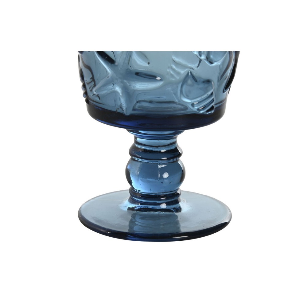 Gläsersatz Home ESPRIT Blau Kristall 345 ml (6 Stück)