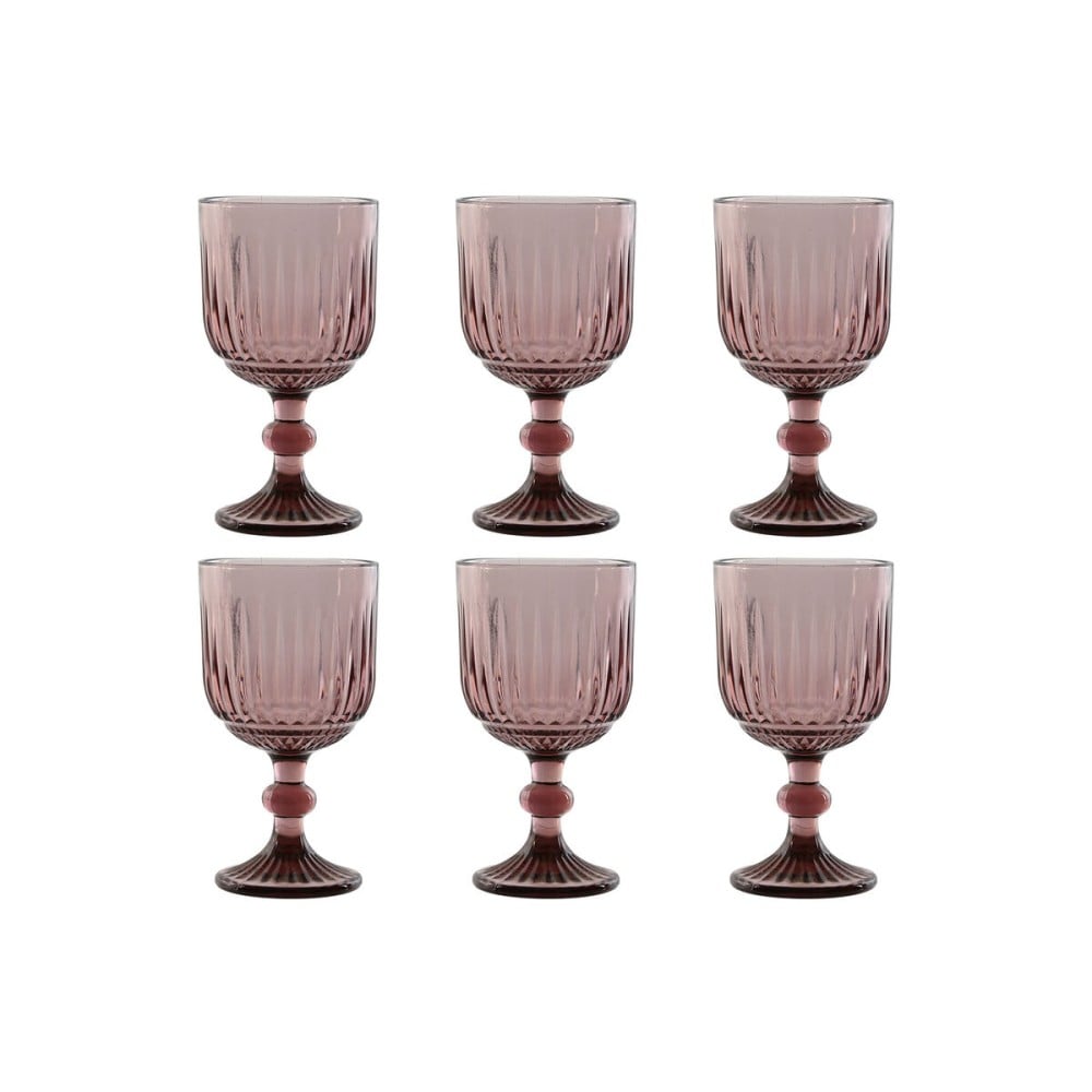 Gläsersatz Home ESPRIT Rosa Kristall 380 ml (6 Stück)