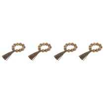 Napkin ring Home ESPRIT Natural Jute Acacia Macrame 7,5 x 2 x 7,5 cm 4 Pieces