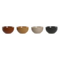 Bowl Home ESPRIT Beige Grey Mustard Terracotta Stoneware Scandi 480 ml 14 x 14 x 7,5 cm (4 Units)