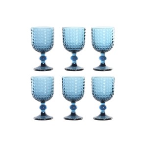 Gläsersatz Home ESPRIT Blau Kristall 260 ml (6 Stück)