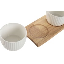 Appetizer Set Home ESPRIT White Natural Urban 28 x 9,6 x 6,2 cm 3 Pieces