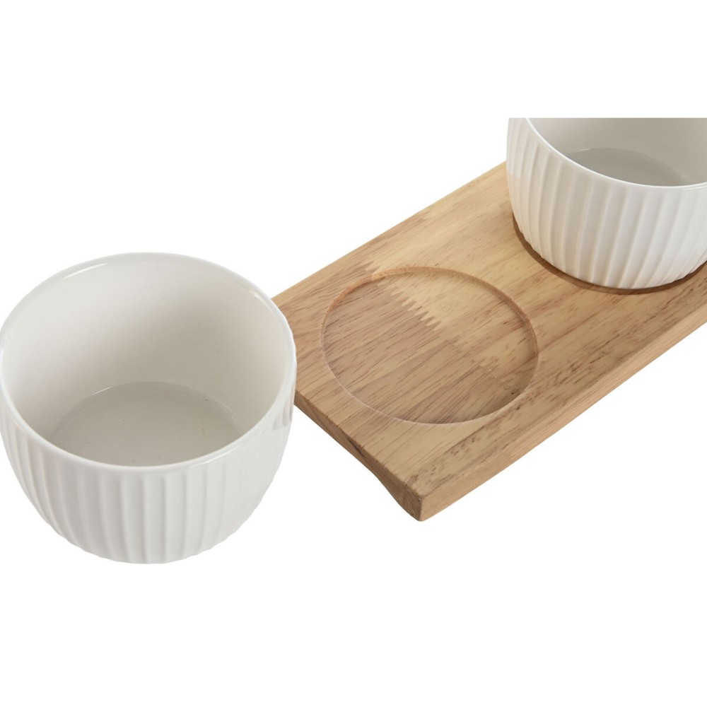 Ensemble à apértif Home ESPRIT Blanc Naturel Urbaine 28 x 9,6 x 6,2 cm 3 Pièces