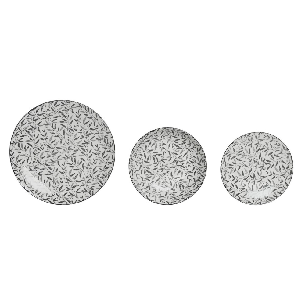 Tableware Home ESPRIT Light grey Porcelain 18 Pieces