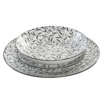 Tableware Home ESPRIT Light grey Porcelain 18 Pieces