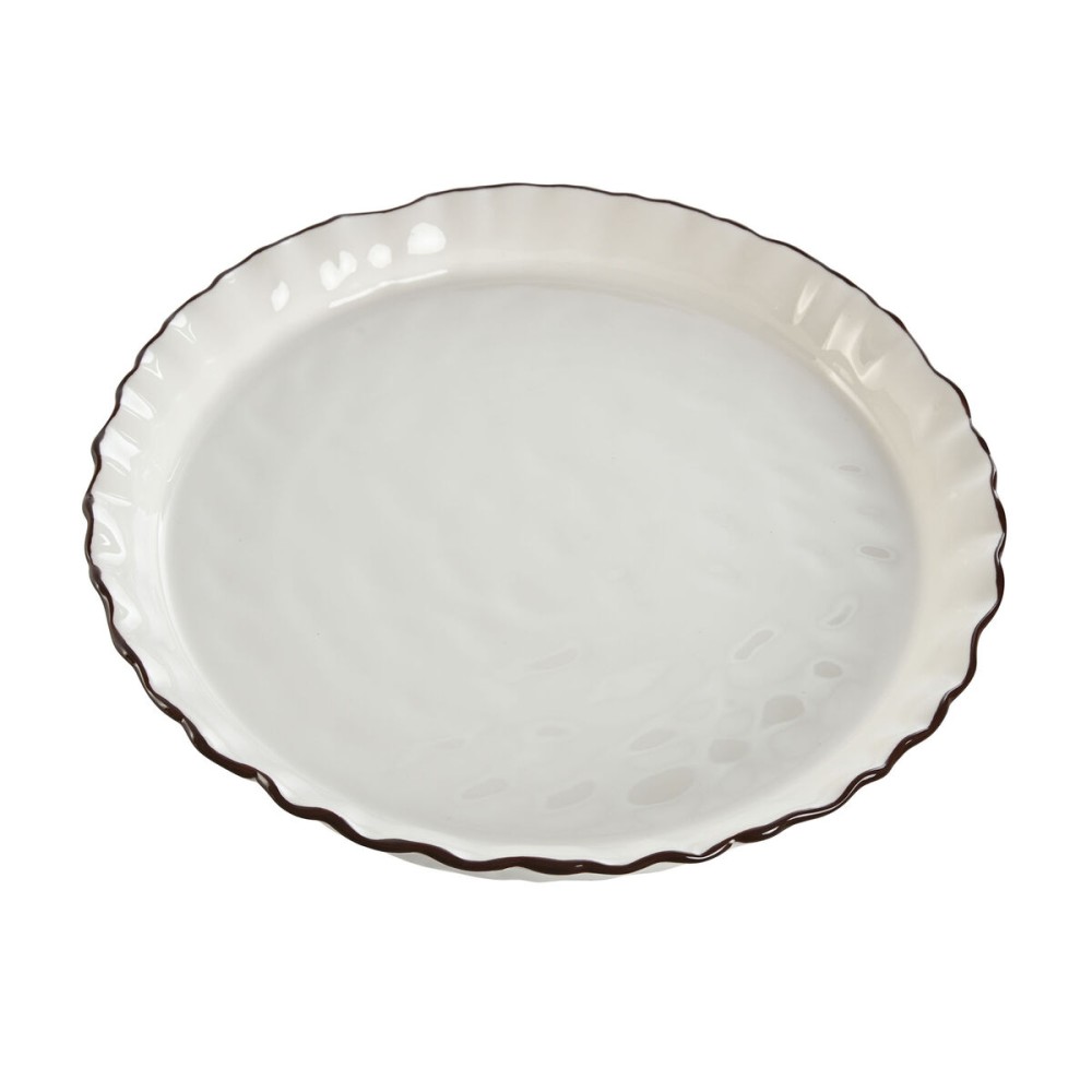 Flat Plate Home ESPRIT White Brown Porcelain 26 x 26 x 11 cm
