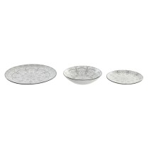 Tableware Home ESPRIT Light grey Porcelain Scandi 18 Pieces