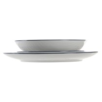 Geschirr Home ESPRIT Blau Porzellan Streifen Mediterraner 18 Stücke