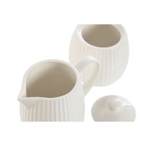 Milk jug and sugar bowl Home ESPRIT White Porcelain 250 ml 12 x 7,6 x 9 cm 2 Pieces