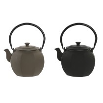 Teekanne Home ESPRIT Schwarz Beige Edelstahl Eisen 780 ml (2 Stück)