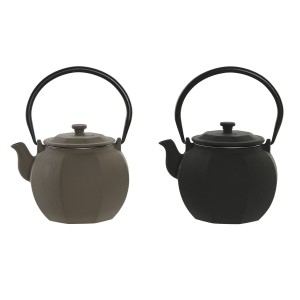 Teekanne Home ESPRIT Schwarz Beige Edelstahl Eisen 780 ml (2 Stück)