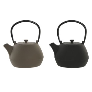 Teekanne Home ESPRIT Schwarz Beige Edelstahl Eisen 1,2 L (2 Stück)