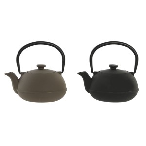 Teekanne Home ESPRIT Schwarz Beige Edelstahl Eisen 300 ml (2 Stück)