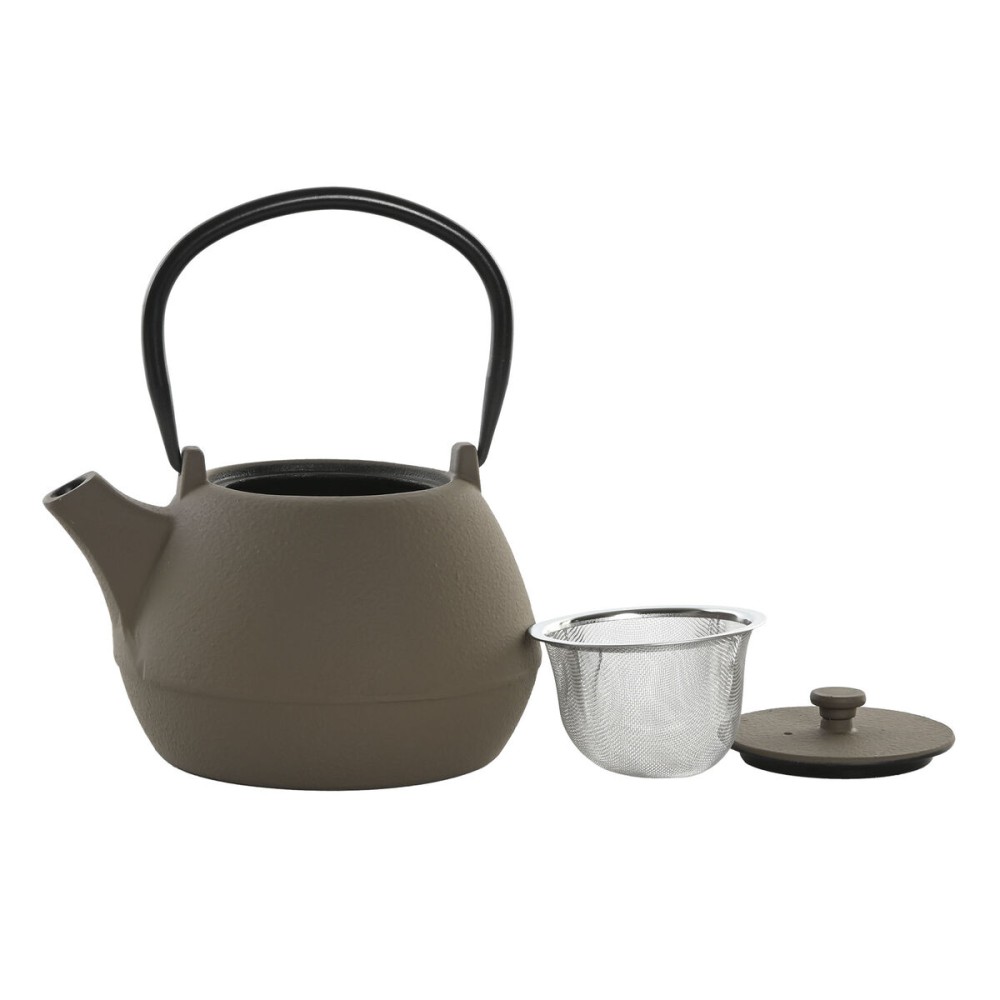 Teekanne Home ESPRIT Schwarz Beige Edelstahl Eisen 1,2 L (2 Stück)