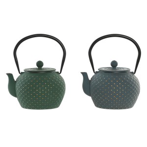 Teekanne Home ESPRIT Blau grün Edelstahl Eisen 1 L (2 Stück)