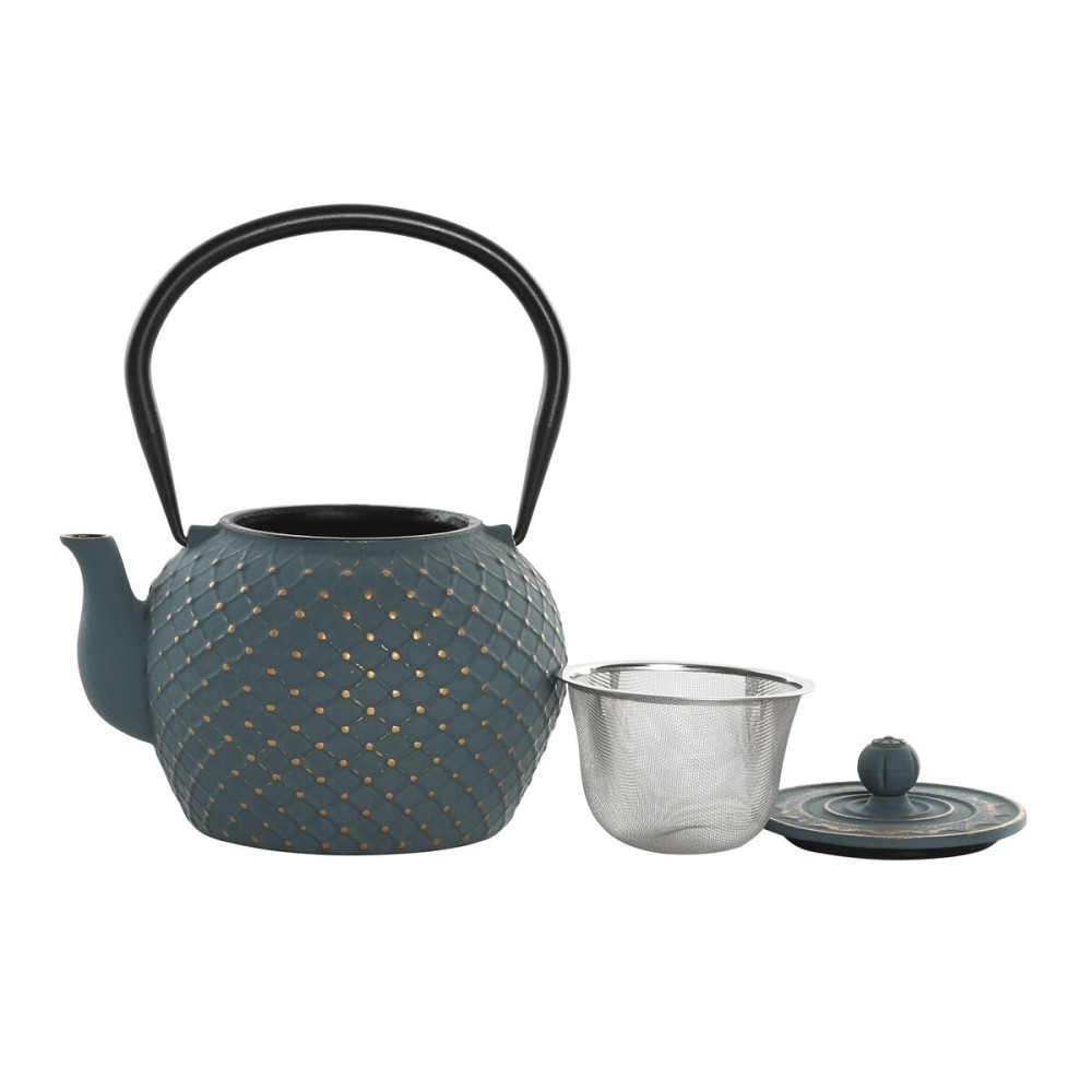 Teekanne Home ESPRIT Blau grün Edelstahl Eisen 1 L (2 Stück)