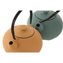 Théière Home ESPRIT Jaune Vert Acier inoxydable Fer 350 ml (2 Unités)