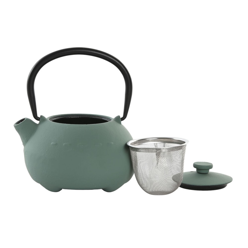 Théière Home ESPRIT Jaune Vert Acier inoxydable Fer 350 ml (2 Unités)