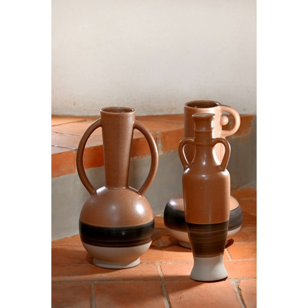 Vase DKD Home Decor Weiß Grau Terrakotta Porzellan 9,6 x 9 x 28,6 cm 9,6 x 9 x 29 cm (3 Stück)